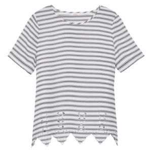 Pixley Black and White Striped Top